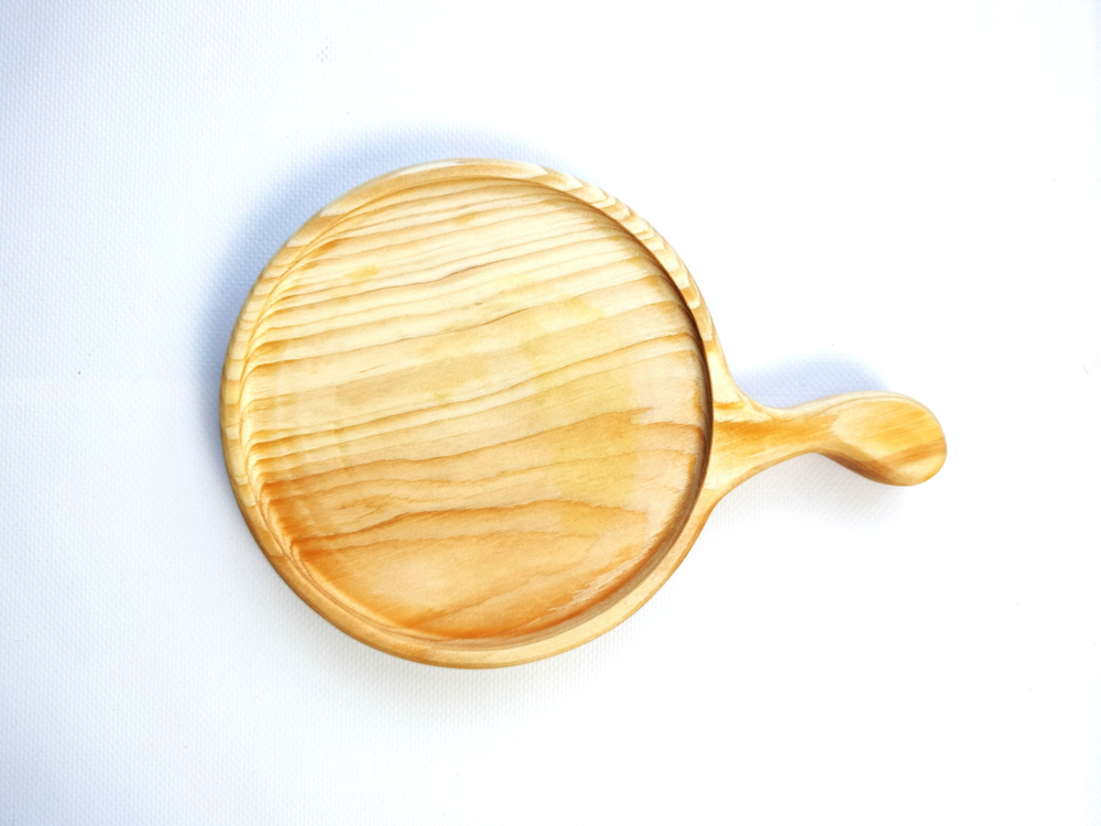 Деревянная менажница из Сибирского кедра для подачи, сервировки "Гамбургер"