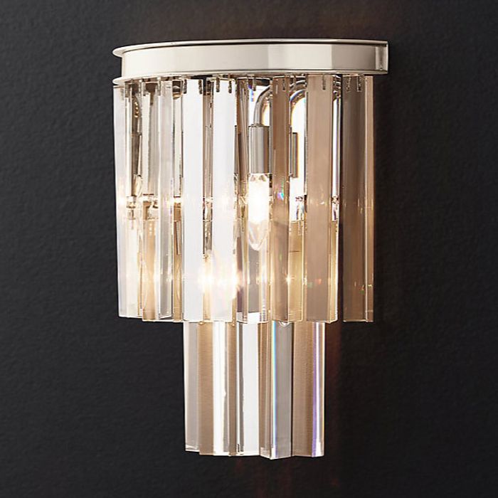 Бра Restoration Hardware 1920s Odeon Clear Glass Fringe Sconce Polished Nickel