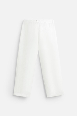 ZARA БРЮКИ ИЗ СМЕСОВОГО ЛИОЦЕЛЛА, БЕЛЫЙ