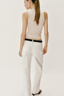 ZARA ТОП В РУБЧИК БЕЗ РУКАВОВ, ПЕСОЧНЫЙ