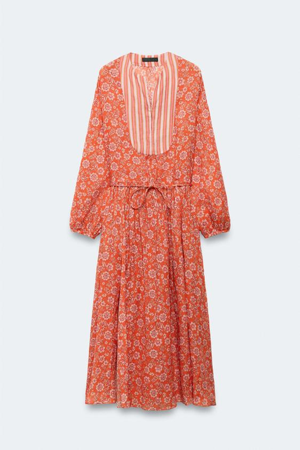 ZARA ПЛАТЬЕ-КАФТАН ИЗ РАМИ - LIMITED EDITION, С ПРИНТОМ