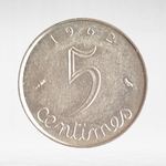 France, 5 Centimes 1962 - 5th Republic, XF