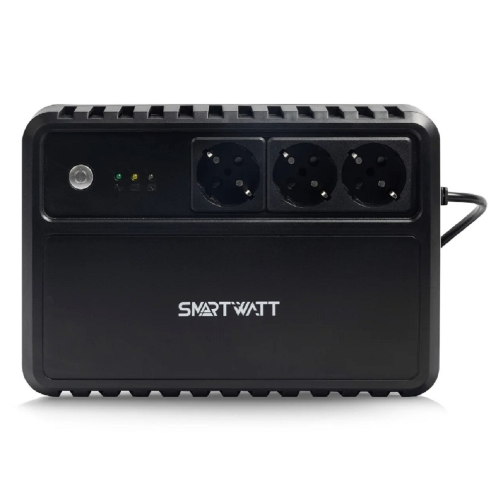 Источник бесперебойного питания SMARTWATT UPS SAFE 800 (линейно-интерактивный, 800 / 480 ВА / Вт, напольный, LED индикация, Shuko CEE7 / 4 - 3 шт)