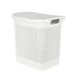 Корзина для белья Keeplex Ajur с откидной крышкой 35л 43х34х45см белое облако