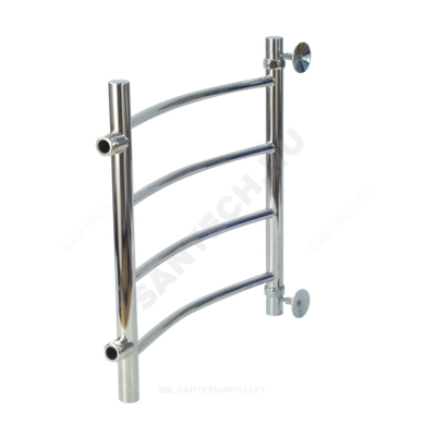 Полотенцесушитель водяной нерж сталь Лесенка Ду 25 (1") НР 500х500мм 4П боковое подключение б/к Уют Элит-Металл ВПБ-23-06