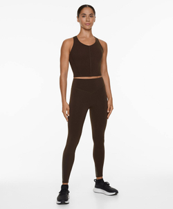 OYSHO Легинсы до щиколотки Compressive Running с высокой посадкой, 65 см, темно-коричневый