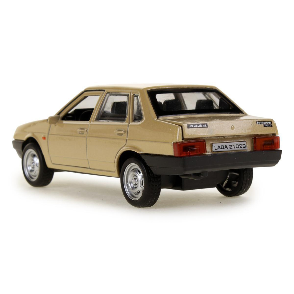 Модель ин. мет. "Lada-21099 Спутник" 12см, двери, багаж, бежевый, коробка 21099-12-BG (Технопарк)