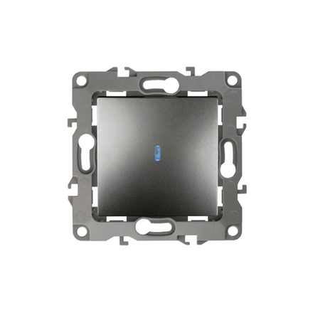 12-1102-12 ЭРА Выключатель с подсветкой, 10АХ-250В, IP20, Эра12, графит