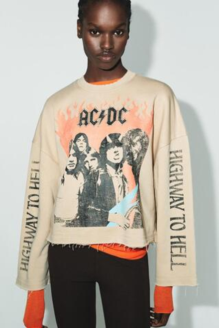 ZARA ТОЛСТОВКА AC/DC ®, БЕЖЕВЫЙ