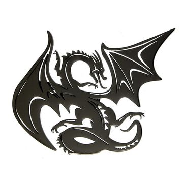 Значок Дракон черный (006)