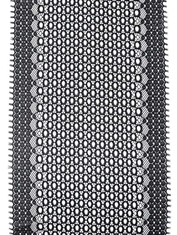 906 ОПТ Кружево эластичное 19 см, перфорация, Италия, черный 170