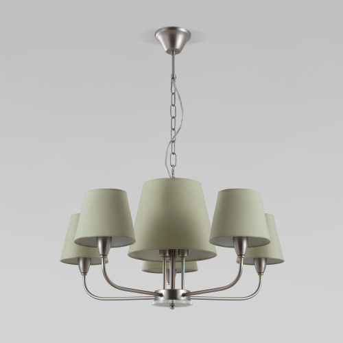 Подвесная люстра с тканевыми абажурами 60153/8 никель