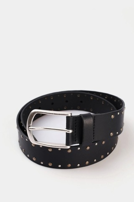 Ремень взрослый MUSTANG Leather belt in 35mm with rivets and buckle in polished silver