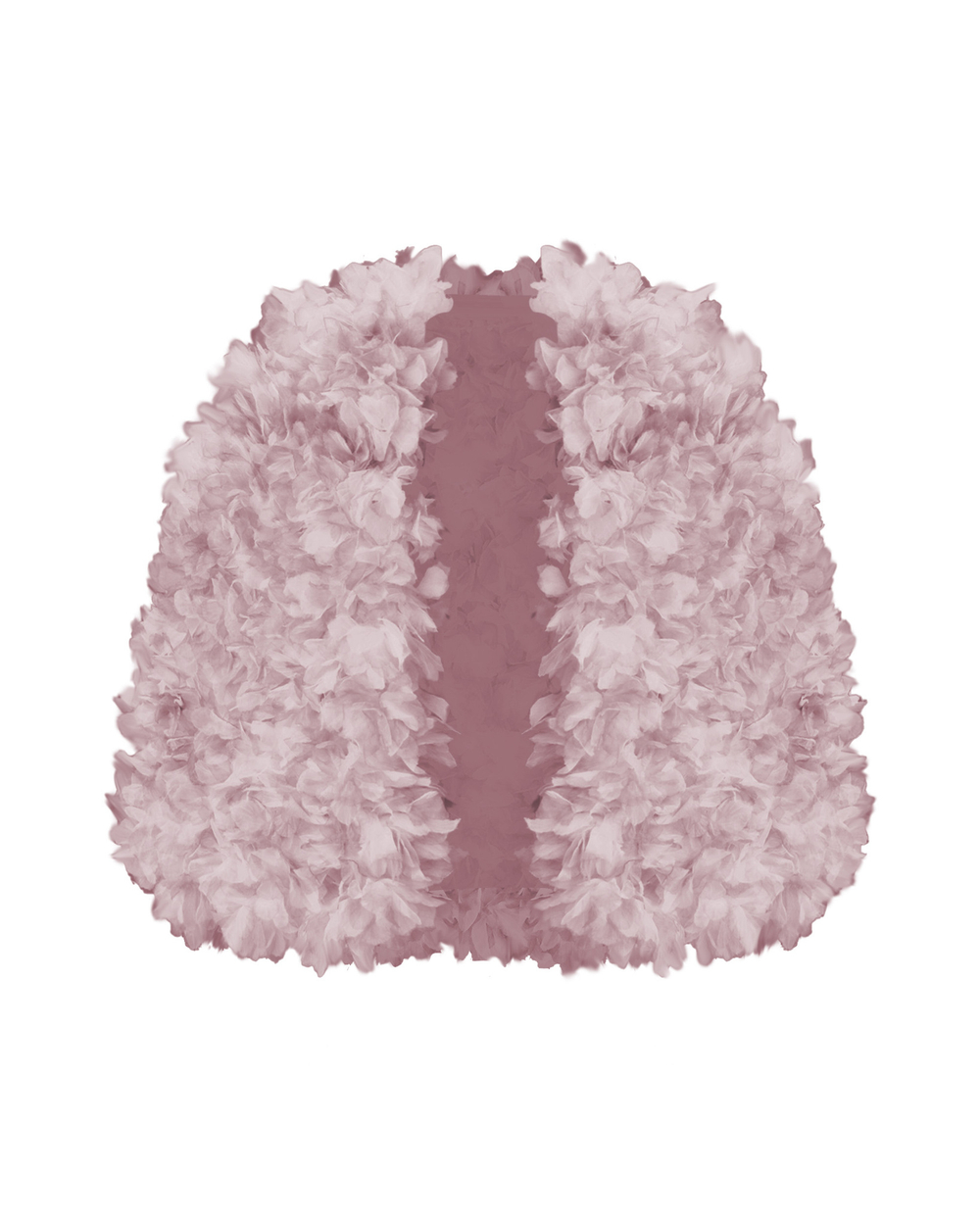 Кейп объемный с отделкой из цветов