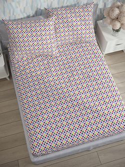 Постельное белье перкаль Сказка "Конфетти" 1,5-сп Наволочка 50х70 см 1 шт Простынь на резинке 90x200 см Пододеяльник 145x215 см