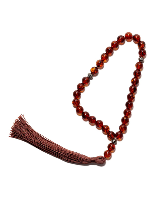 Мужские мусульманские чётки из натурального янтаря, диаметр бусин 9 мм. Четки ручной работы из Калининграда