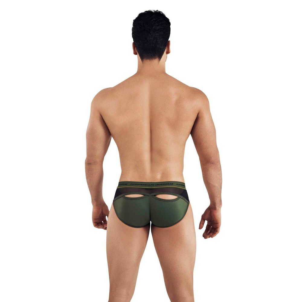 Мужские брифы зеленые с вырезами сзади Clever INTUITION BRIEF 030810
