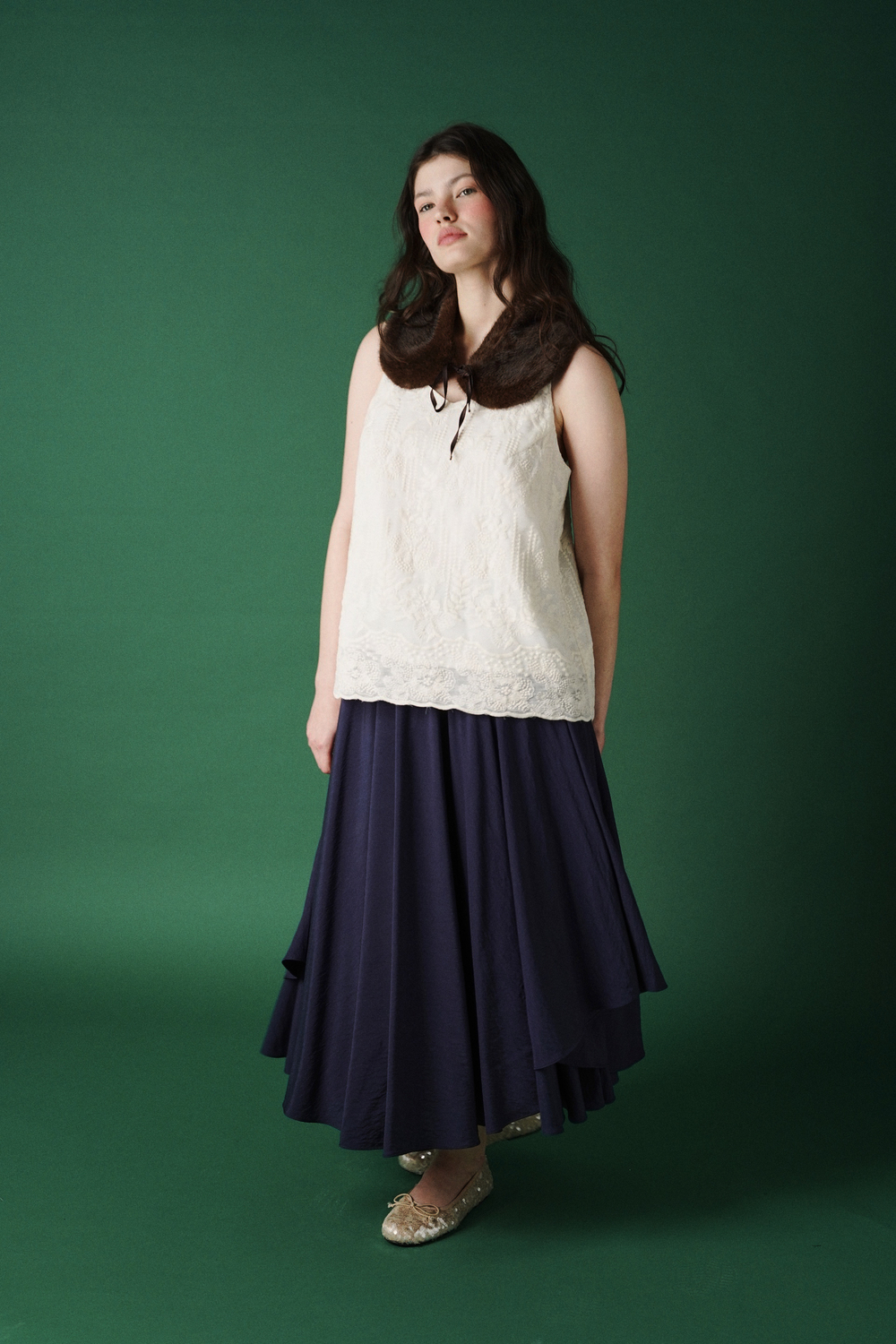 Юбка асимметричная двухслойная "Полярная звезда"