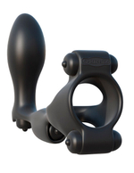 Эрекционное кольцо с анальным фаллоимитатором и 4-мя вибромоторами, PipeDream Ultimate Ass-Gasm (Цвет: черный)