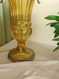 Olympus Brass Лампа настольная из венецианского стекла на бронзовом основании с абажуром