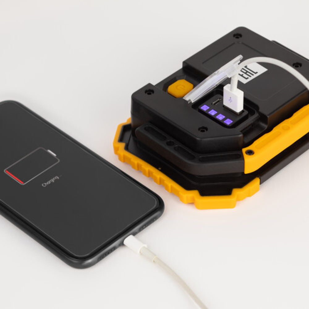 Светодиодный фонарь ЭРА Рабочие Практик PA-802 прожектор аккумуляторный 15Вт, COB, 6 режимов