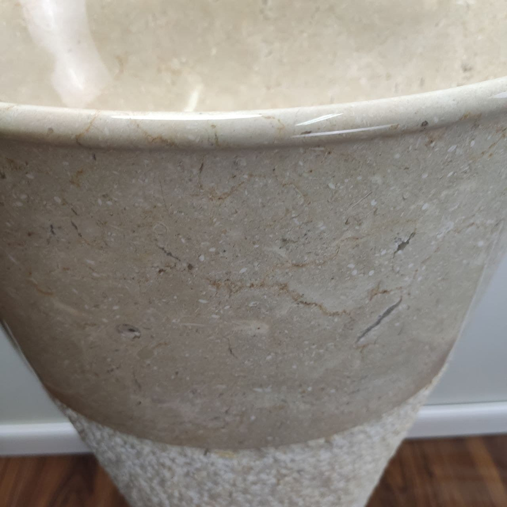 Раковина напольная из мрамора Pedestal Cream/Cream MN-6402
