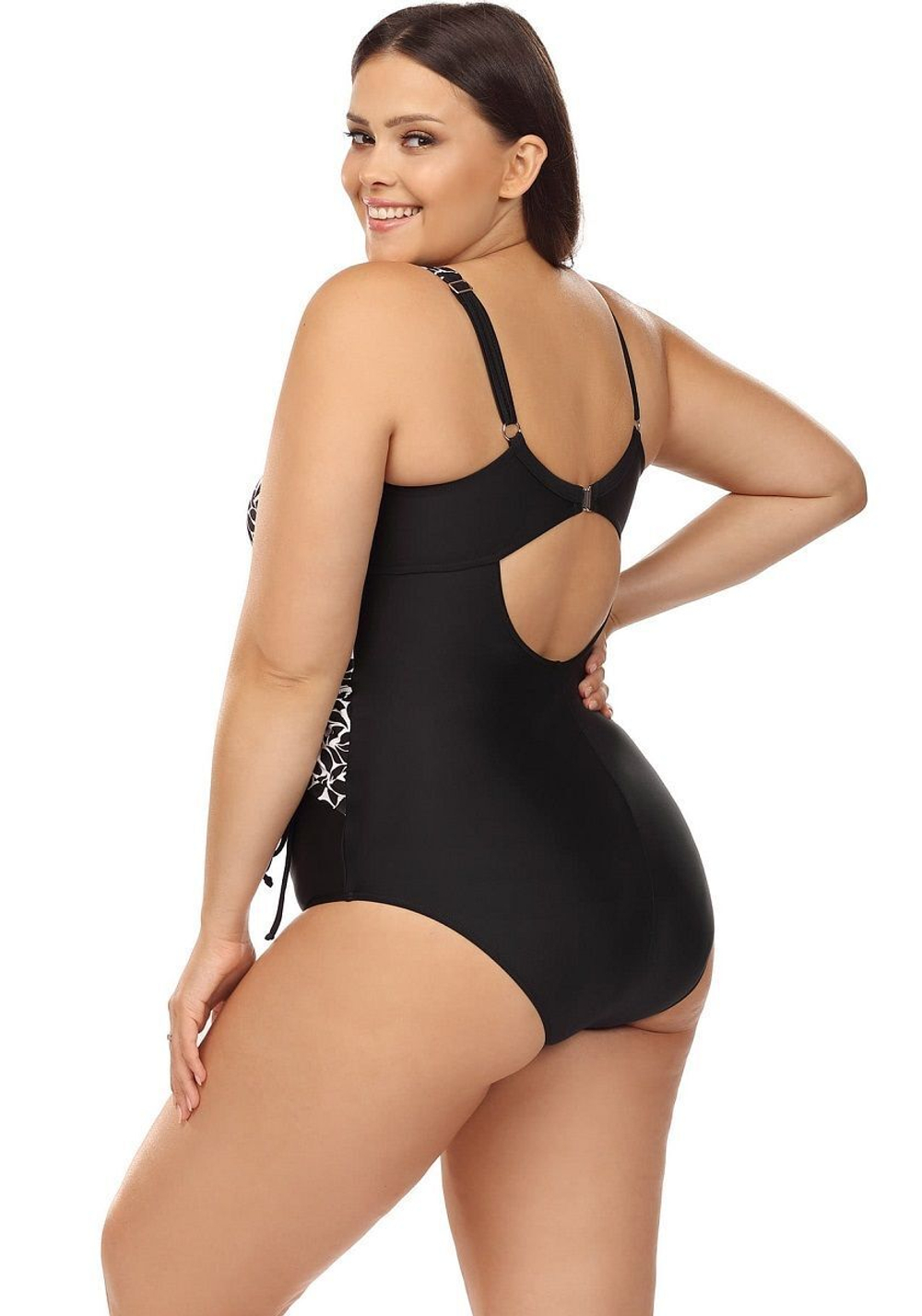 Совместный купальник из двух тканей-компаньонов (Размер: 85D/42) (Цвет: черный с белым)