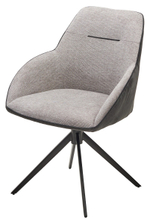 Стул М-City DISAUR Торнадо (Tornado) поворотный на 360 градусов, Серый 07, ткань, темно-серый 454, Велюр, Черный каркас