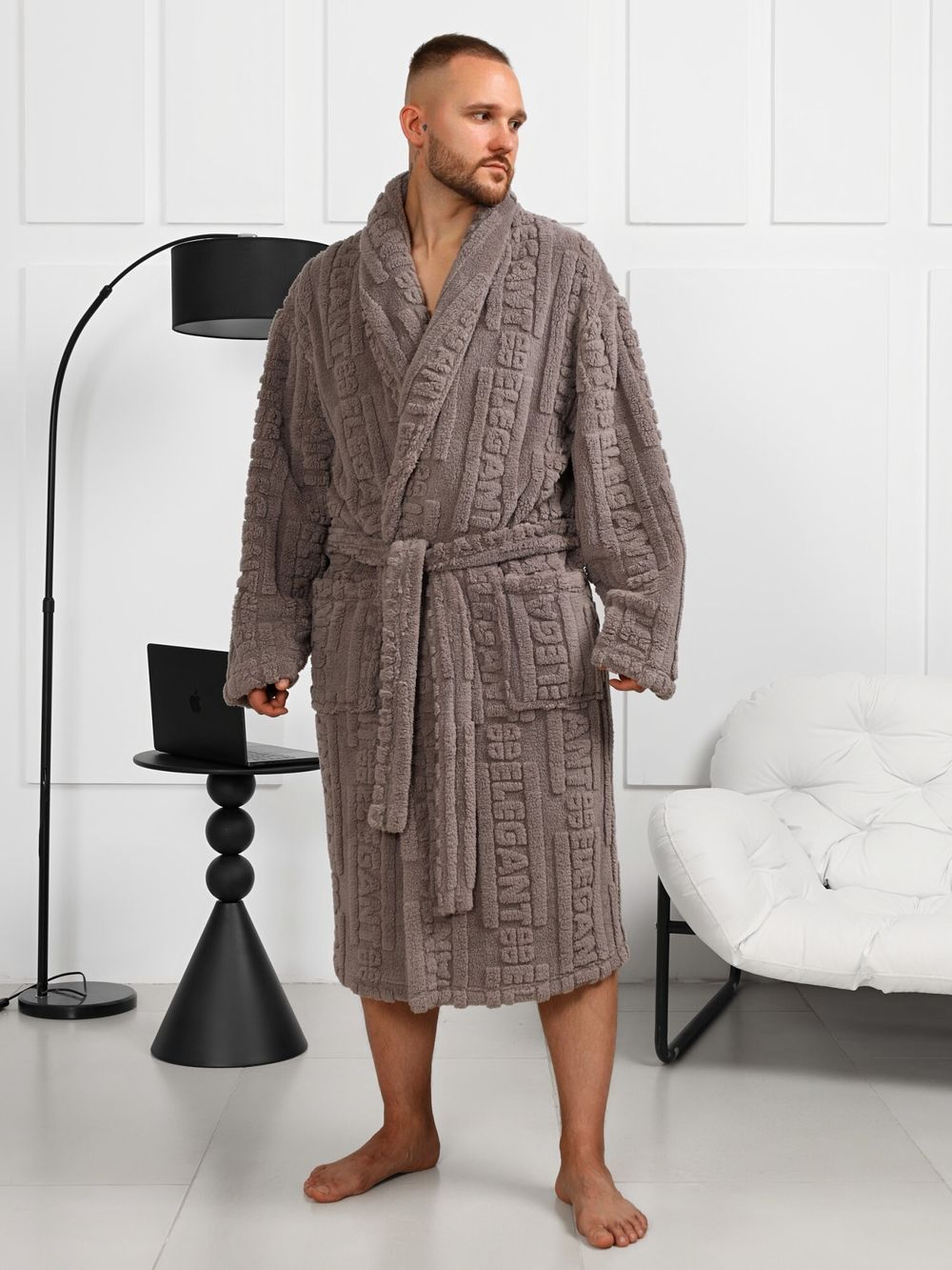 Халат мужской Идеал-3 Виотекс СЕРЫЙ