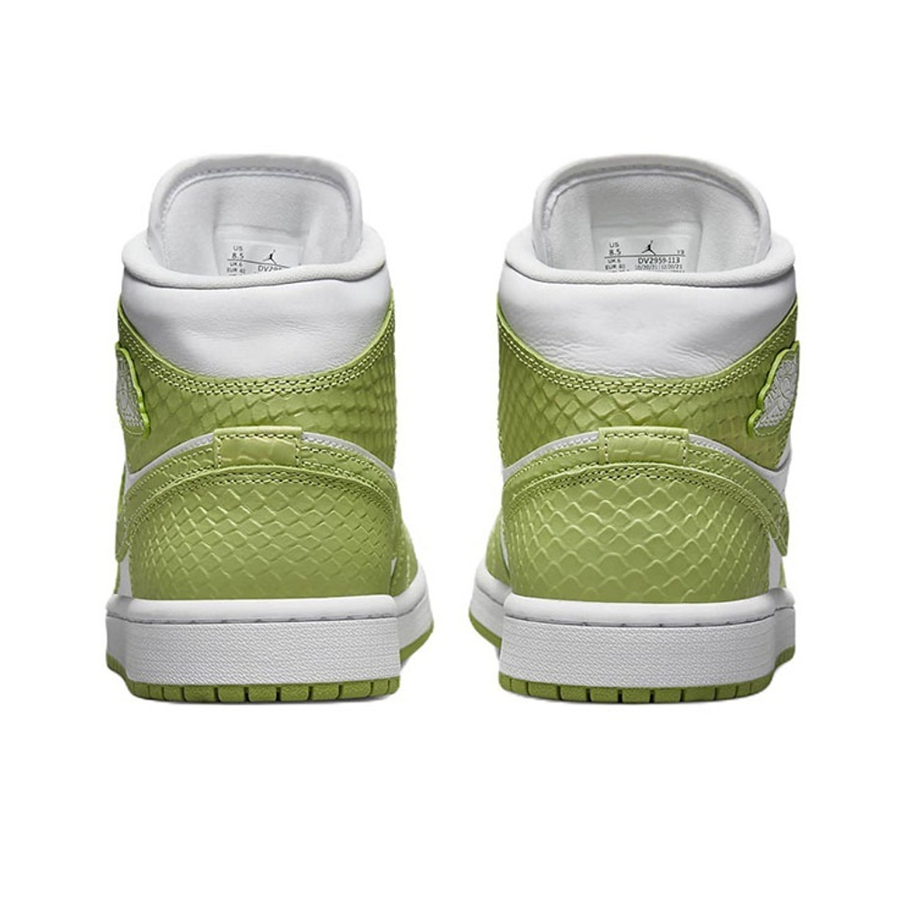 Кроссовки Air Jordan 1 Mid Green Python