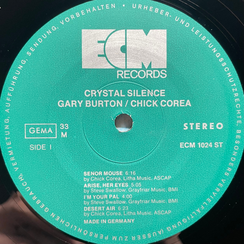 Gary Burton / Chick Corea ‎– Crystal Silence (Германия) ECM