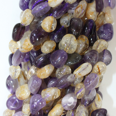 Аметист/Цитрин галтовка бусины 6-8мм
