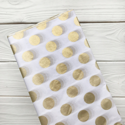 Бумага тишью 50 х 66 см (10 листов), золотой горошек