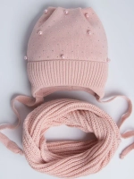 Шапка для девочки осенняя и снуд ушками