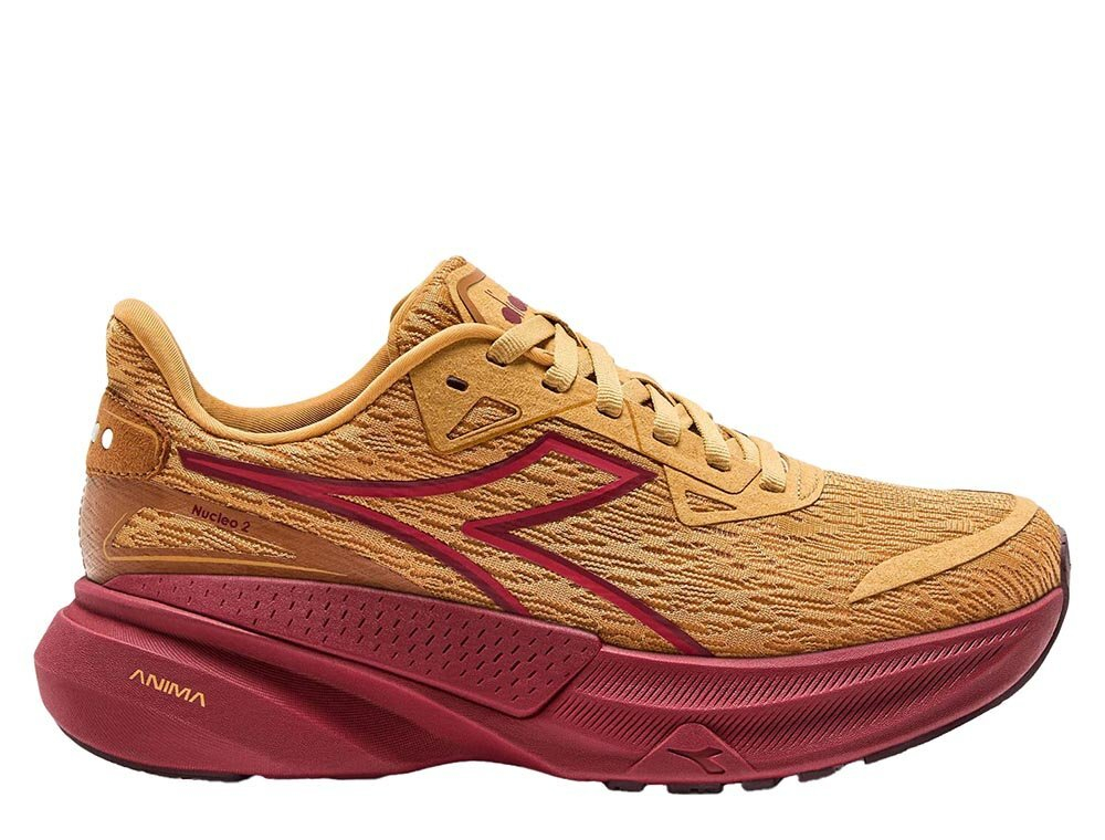 Кроссовки для бега женские Diadora Nucleo 2 W "Honey Yellow Red Dahlia" W Медово-Бордовые