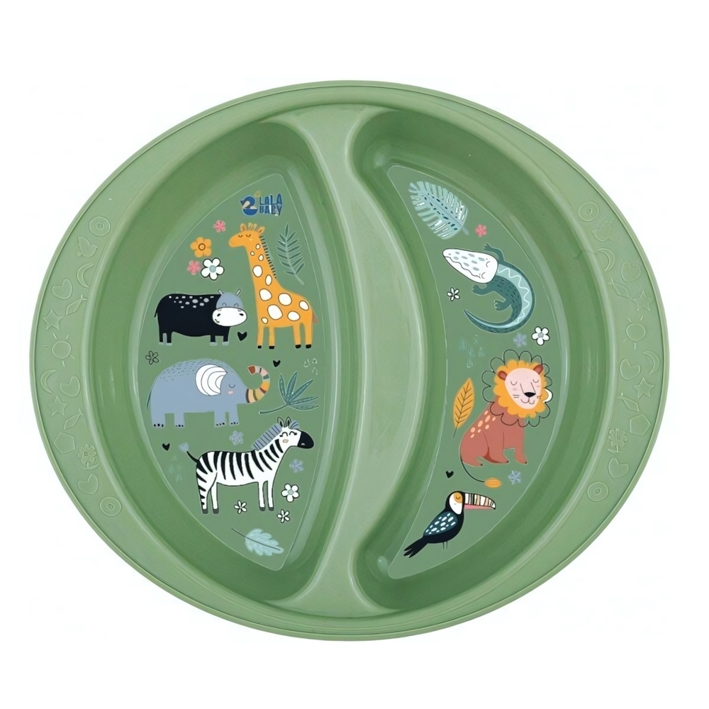 Детская тарелка двухсекционная Lalababy Learn Me липовый