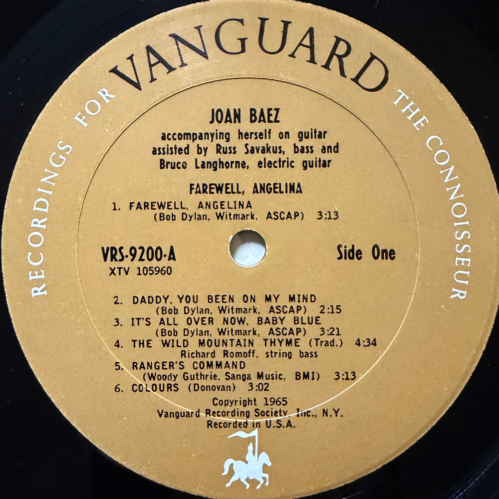 Joan Baez – Farewell, Angelina (США 1965г.)Т