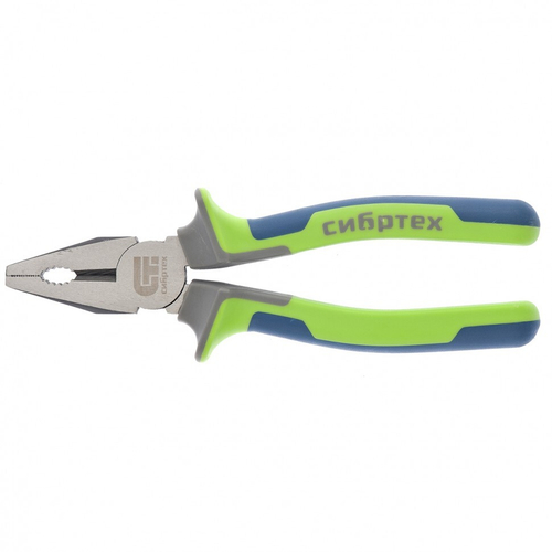 17055 Плоскогубцы комбинированные, 200 мм, фосфатирование, трехкомпонентные рукоятки  Сибртех