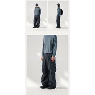 Брюки NOTHOMME BLUE CARGO WIDE-LEG, темно-серый