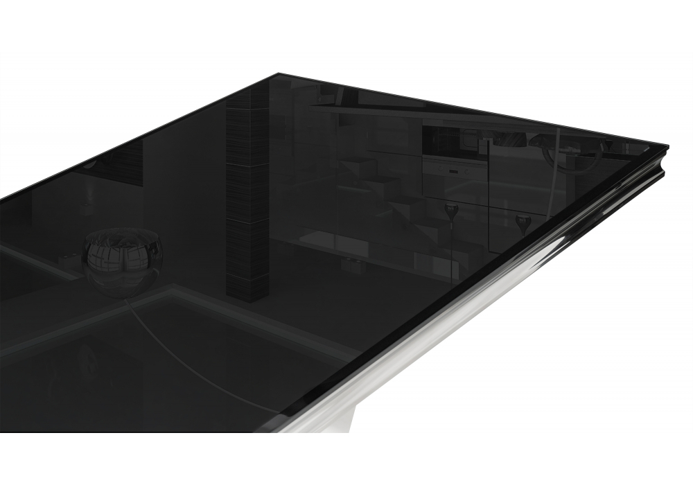 Стол стеклянный Woodville Levon 200x100x75 black