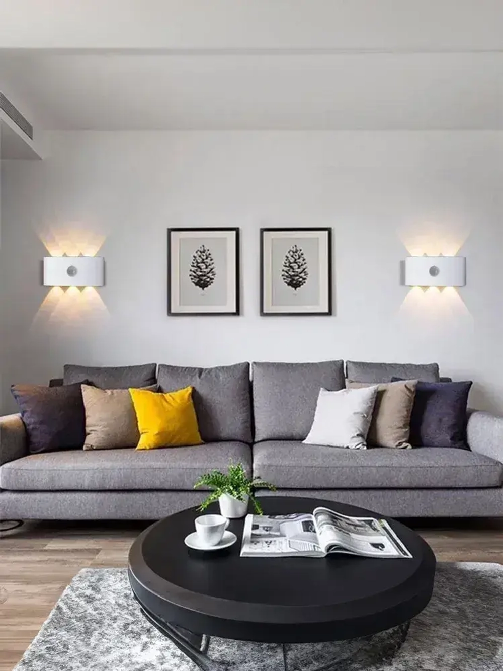 Светильник бра настенный светодиодный уличный с датчиком движения и датчиком освещенности 220в OutFrame 3000K, 6Вт, белый