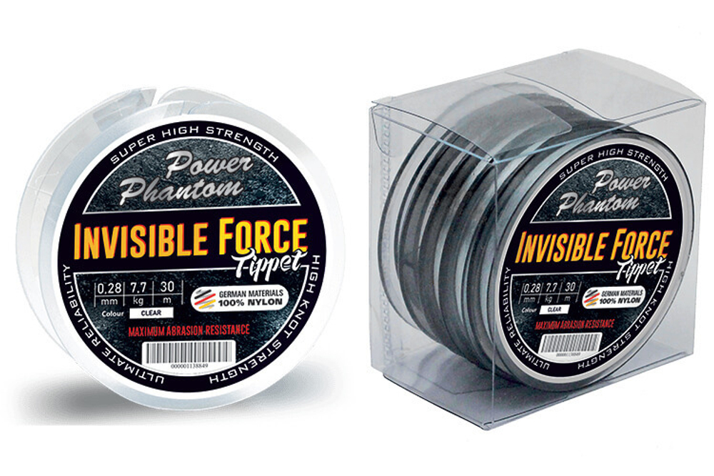 Леска Power Phantom Invisible Force Tippet CLEAR 0,18mm, 4,2kg 30m