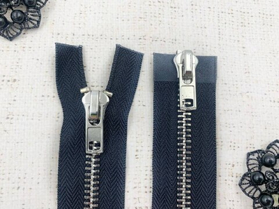 Молния металл Т8, L 85 см, 2 бегунка, чёрный/никель