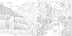 Romantic Country: A Fantasy. Coloring Book
