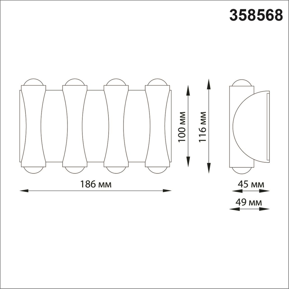358568 STREET NT21 374 темно-серый Ландшафтный настенный светильник IP54 LED 4000K 8W 85-265V CALLE