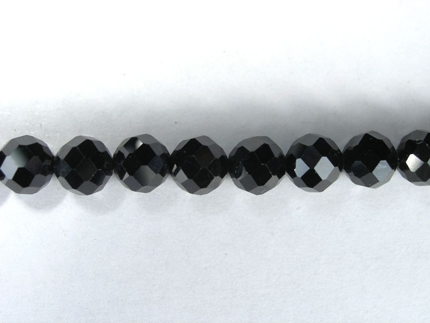Бусина из шпинели черной, фигурная, 6 мм (шар, граненая)