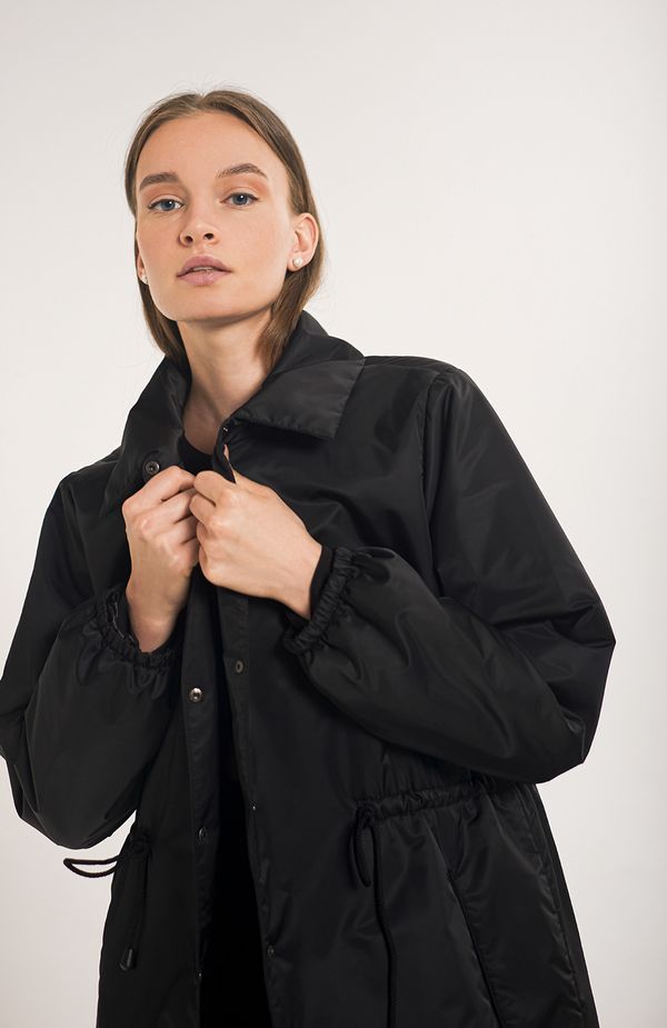Парка-плащ AW012 черный - фото 5