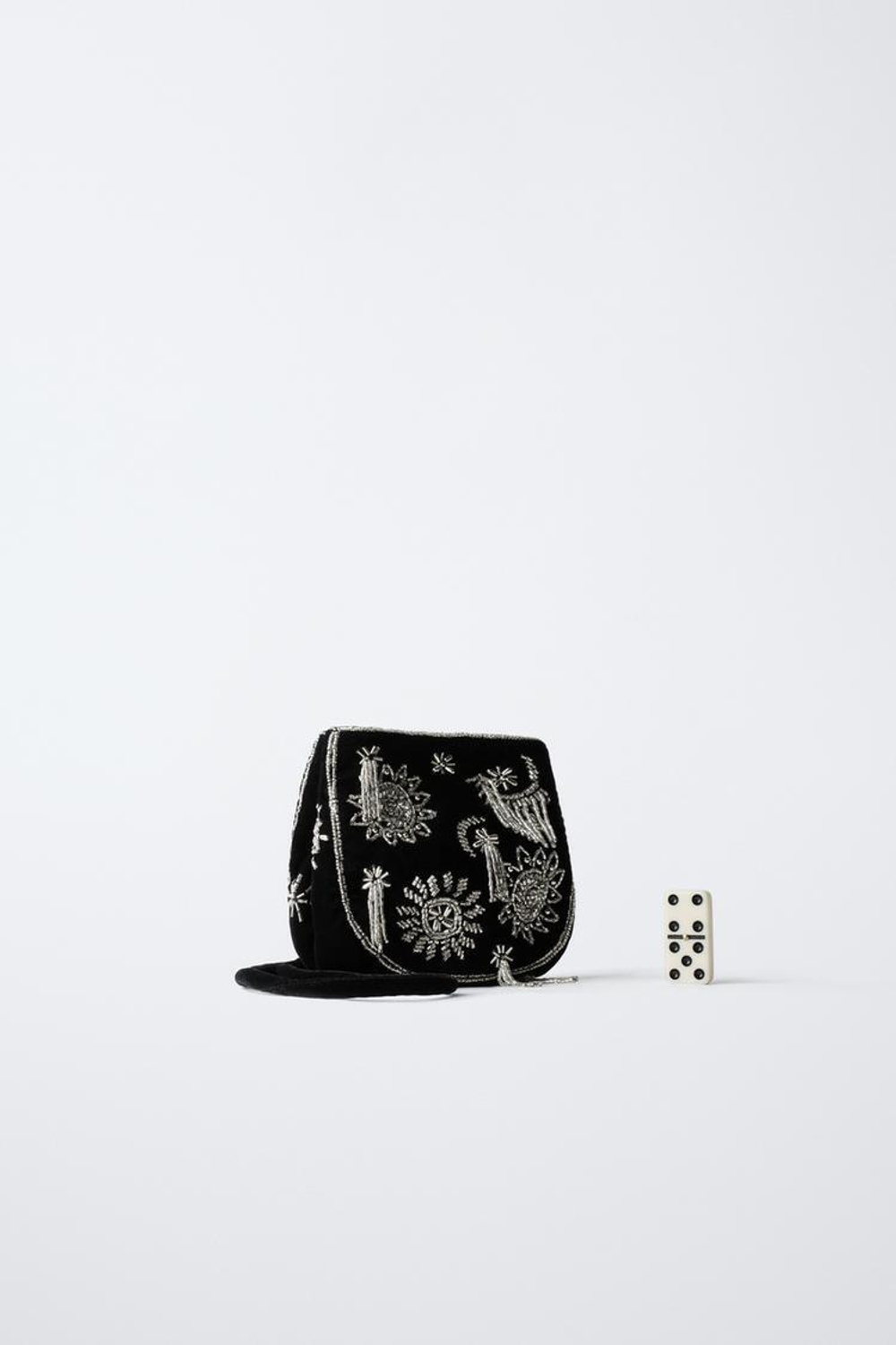 ZARA СУМКА С ДЕКОРАТИВНЫМИ ДЕТАЛЯМИ, ЧЕРНЫЙ