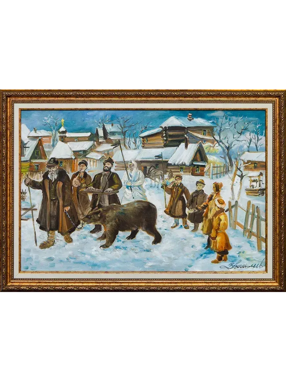 Картина маслом "Масленица" Васильев