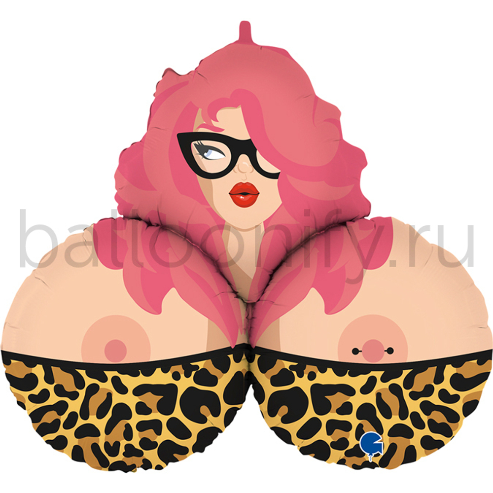 Шар (26''/66 см) Фигура, Мадам Си-Си Леопард, 1 шт.